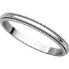 14k White Gold 2mm Milgrain Band, Size 7