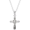 Sterling Silver Pink Girl Dedication 14" Necklace