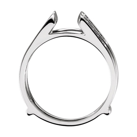 14k White Gold 1/2 CTW Diamond Ring Guard, Size 7