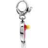 Sterling Silver Enamel Ping Pong Paddle & Ball Charm