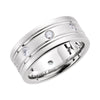 1/2 CTTW Diamond Duo Wedding Band Ring in 14k White Gold (Size 11 )