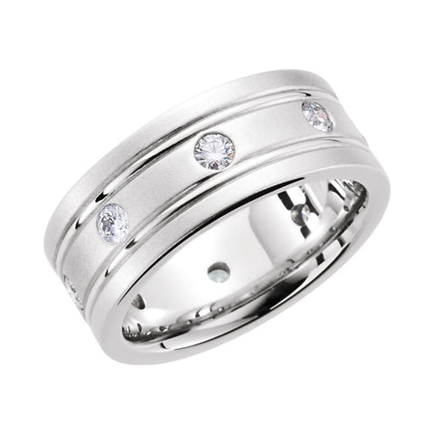 14k White Gold 1/2 CTW Diamond Band Size 7