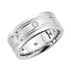 1/2 CTTW Diamond Duo Wedding Band Ring in 14k White Gold (Size 7 )
