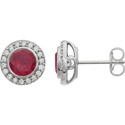 Sterling Silver Red Cubic Zirconia Earrings