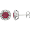 Sterling Silver Red Cubic Zirconia Earrings
