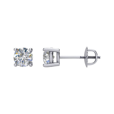 14k White Gold 1/2 CTW Diamond Earrings