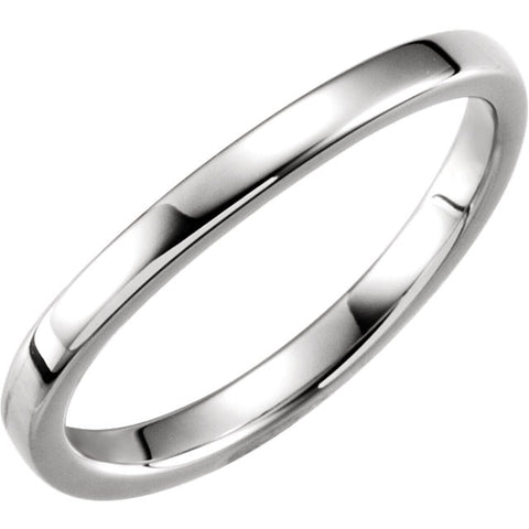 14k White Gold 1.65mm Ladies Stackable Band Size 7.5