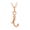 Letter "I" Lowercase Script Initial Necklace (18 Inch) in 14K Rose Gold