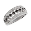 Black Spinel Fashion Ring in Sterling Silver ( Size 8 )