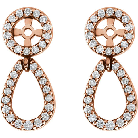 14k Rose Gold 1/3 CTW Diamond Earring Jackets