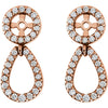14k Rose Gold 1/3 CTW Diamond Earring Jackets