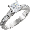 3/4 CTW Complete Engagement Ring in 14k White Gold (Size 6 )