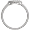 14k White Gold 1/5 CTW Diamond Oval Cluster Ring, Size 7