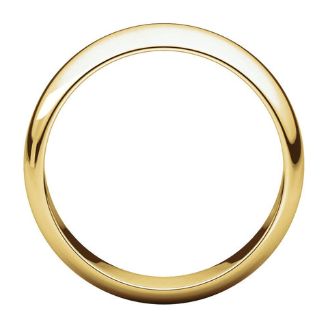 14k Yellow Gold 6mm Half Round Band, Size 6.5