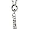 14k White Gold .03 CTW Diamond Lowercase Letter "e" Initial 16" Necklace