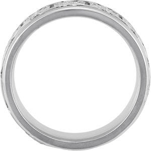14k White Gold Celtic Design Wedding Band Size 11.5
