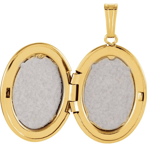 14k Yellow Gold Oval Locket