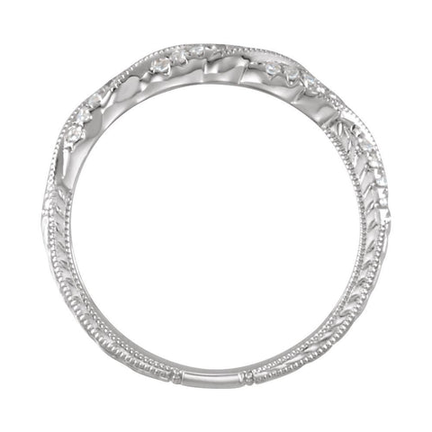 14k White Gold 1/6 CTW Diamond Twist Anniversary Band, Size 6