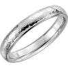 14k White Gold 4mm Half Round Edge Comfort-Fit Hammer Finish Wedding Band for Men, Size 11
