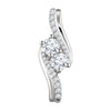 14k White Gold 5/8 ctw. Diamond Two Stone Pendant