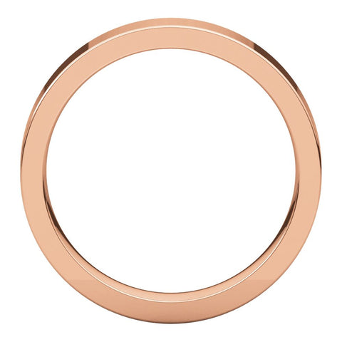 14k Rose Gold 4mm Flat Comfort Fit Band, Size 10