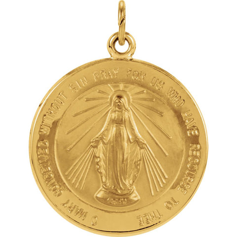14k Yellow Gold 20.5mm Miraculous Medal