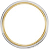 14K White & Yellow Gold 7mm Grooved Flat Edge Band Size 11