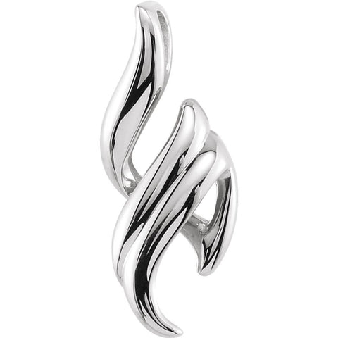 14k White Gold Freeform Pendant
