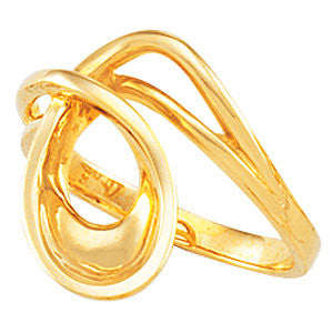 14k Yellow Gold Freeform Ring, Size 6