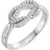 1/5 CTTW Diamond Knot Ring in Sterling Silver ( Size 6 )