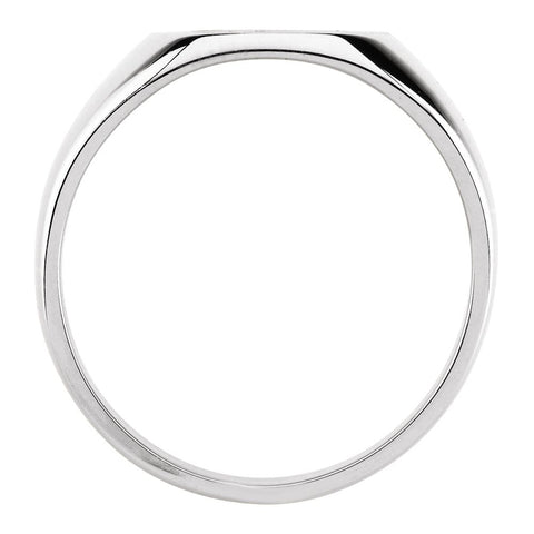 Sterling Silver 18x16mm Men's Signet Ring with Brush Finish, Size 10