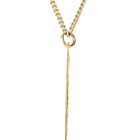 14k Yellow Gold Miz Pah Coin Right Pendant