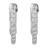 14k White Gold 1/4 CTW Diamond Inside/Outside Hoop Earrings