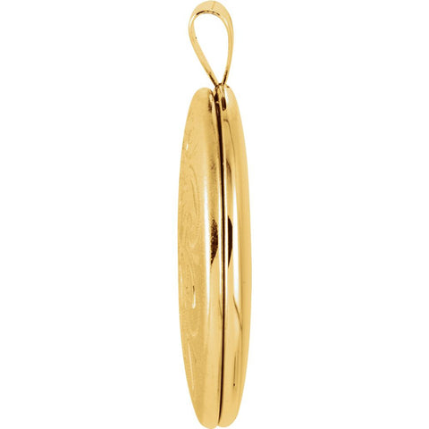 14k Yellow Gold Oval Flower Locket