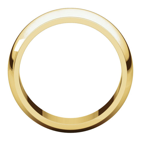 14k Yellow Gold 8mm Half Round Edge Band, Size 12