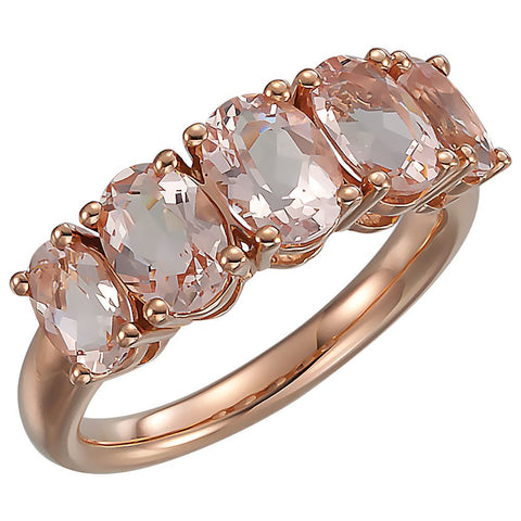 14k Rose Gold Morganite Ring, Size 7