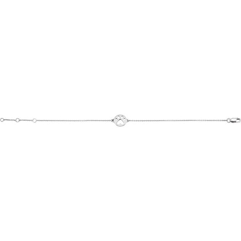 Sterling Silver Paws for Cause 7" Bracelet