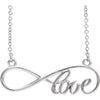 14K White Gold Love Infinity 16-Inch Necklace