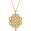 Granulated Design Dangle Necklace in 14k Yellow Gold ( 18 Inch Chain )