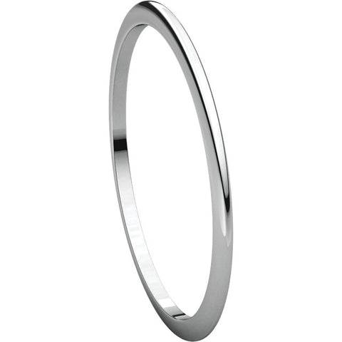 Palladium 1mm Half Round Band, Size 9
