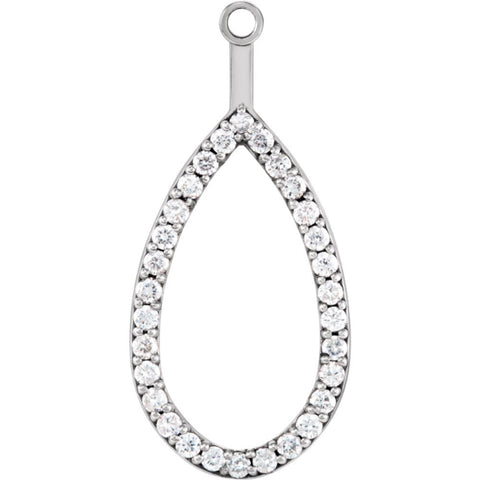 14k White Gold 1/3 CTW Diamond Earring Jackets