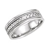 Hand-woven Wedding Band Ring in 14k White Gold ( Size 9 )