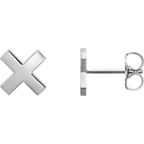 Platinum "X" Earrings