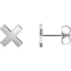 14k White Gold "x" Earrings ( 7.9x7.9 MM )