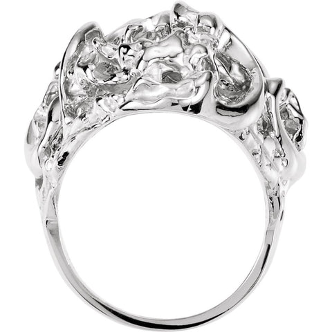14k White Gold Freeform Ring, Size 6