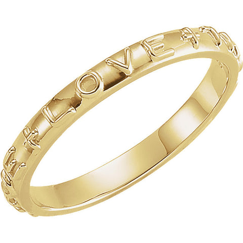 10k Yellow Gold True Love Chastity Ring with Packaging Size 7
