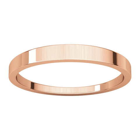14k Rose Gold 2.5mm Flat Tapered Band, Size 6