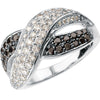1 CTW Black & White Diamond Ring in 14K White Gold (Size 6)