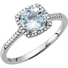 0.01 CTTW Halo-Styled Ring in Sterling Silver ( Size 8 )