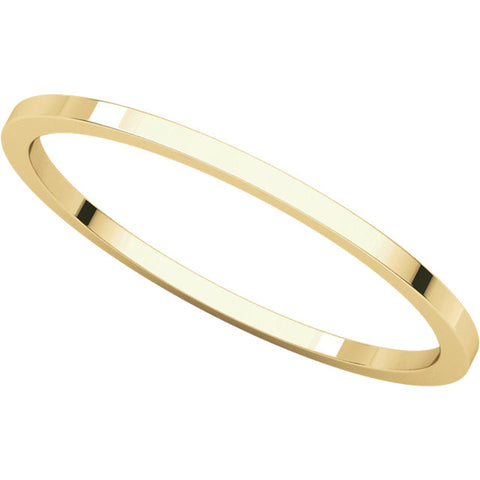 14k Yellow Gold 1mm Flat Band, Size 7